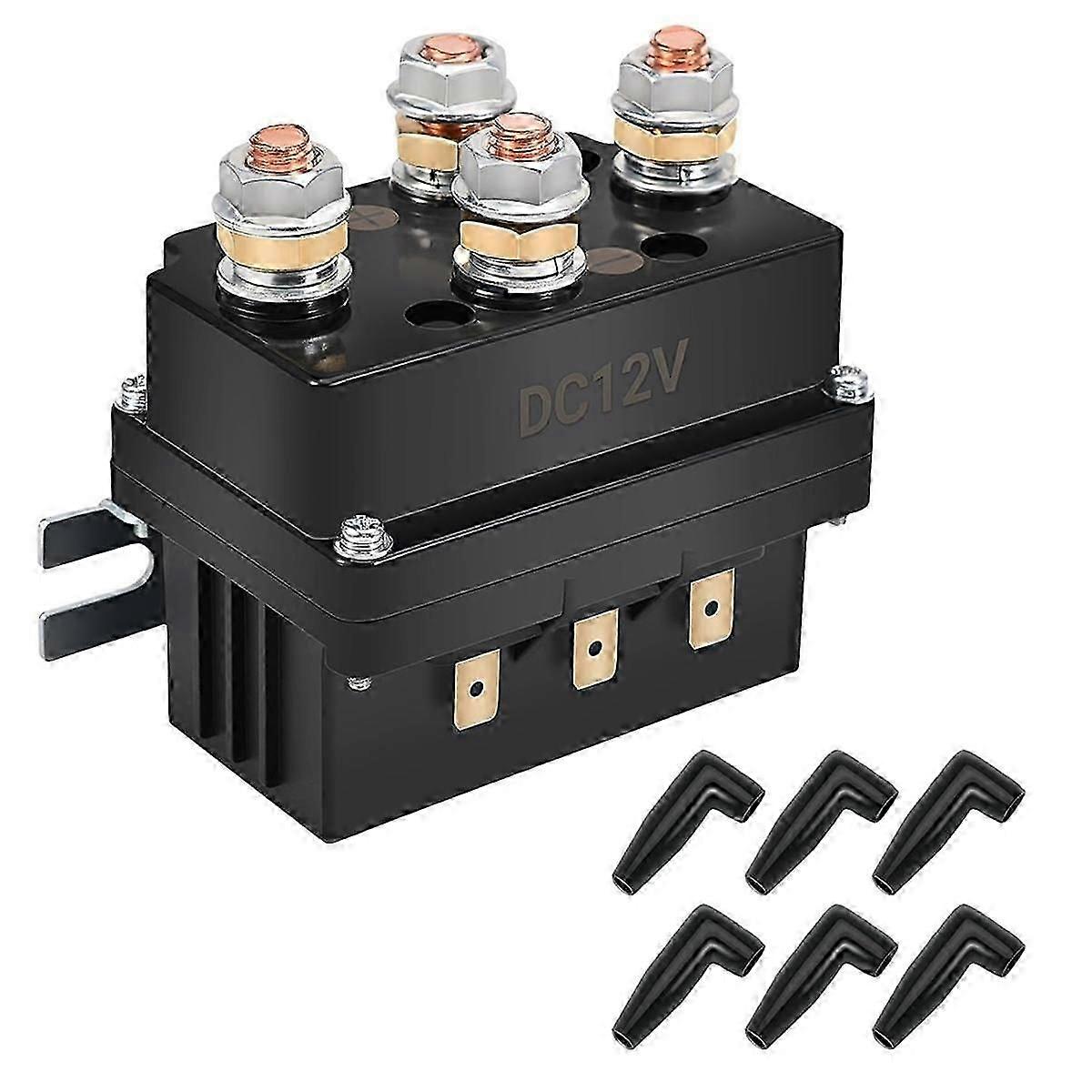 Wciągarka Elektromagnes Przekaźnik Stycznik 12V 500A Wciągarka Przekaźnik Kciuk Ciężarówka kompatybilna z 8000-15000lbs ATV UTV Boat 4x 4