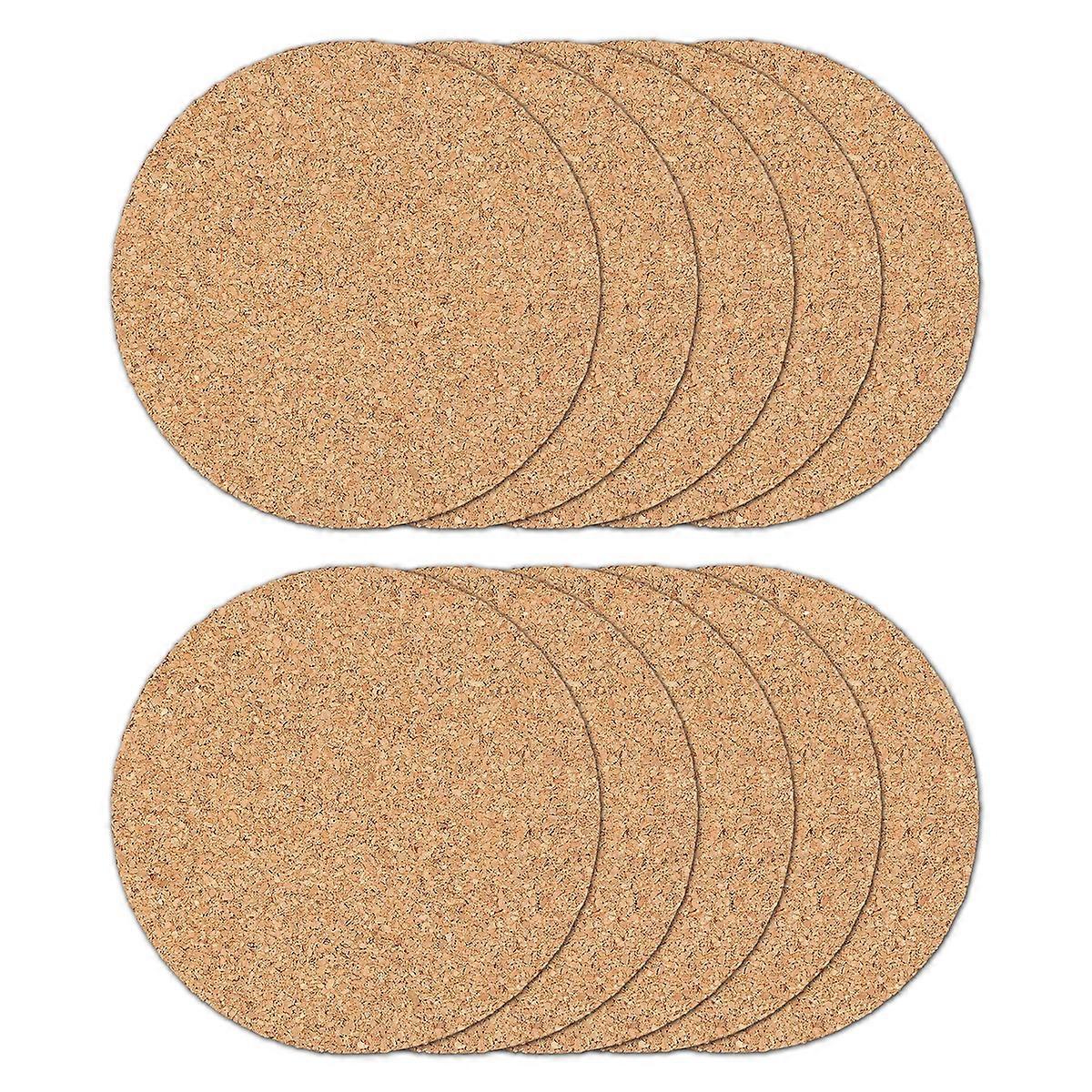 Cork Coasters, Cork Drinks, Cork Coasters For Coffee Table With Round Edge(10pcs, Brown)