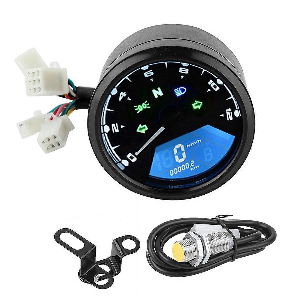 Universal Motorcycle Digital LCD Speedometer Odometer Tachometer Fuel Gauge