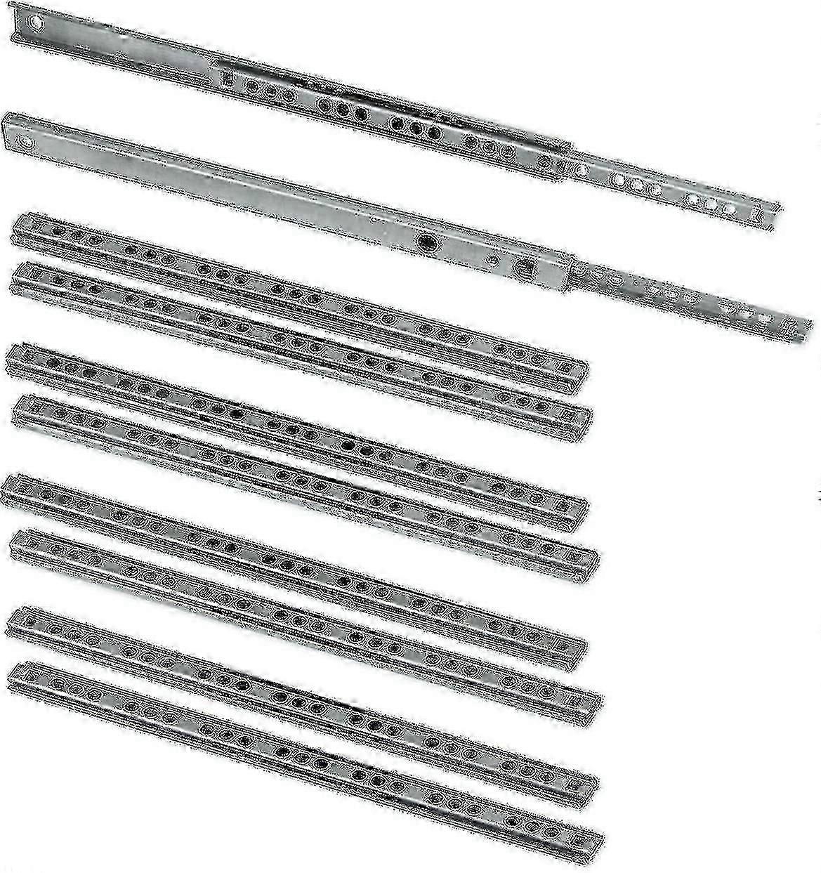 Pack Of 5 Pairs (10 Pieces) Slides/ball Slides Extract 17mm X 278mm For Drawer, Zinc Plated 406mm