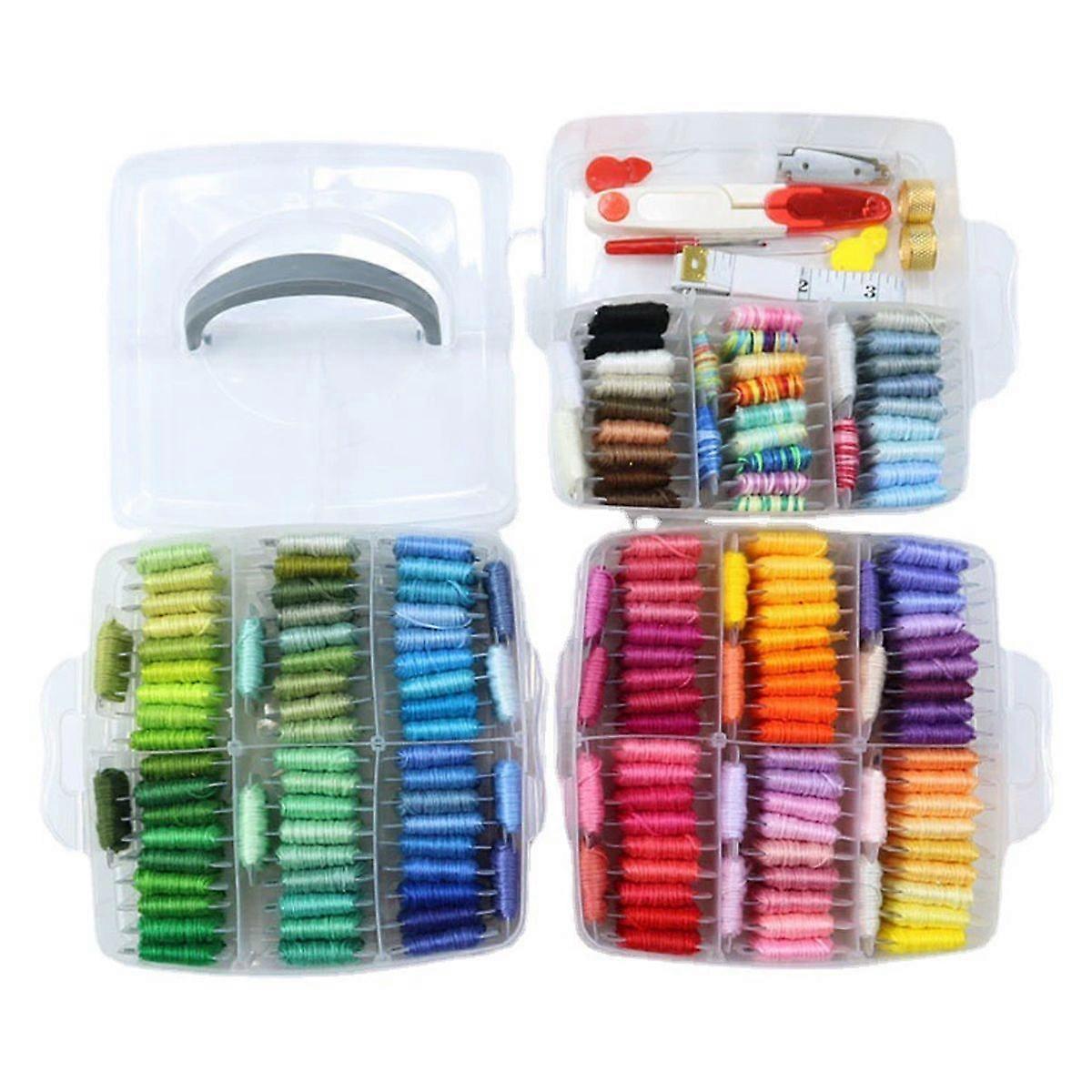 Embroidery thread three-layer box 150 colors plastic sheet sewing thread for sewing crafts