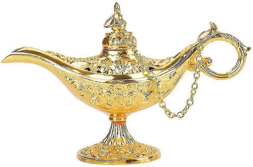 Metal Genie Lamp Aladdin, Aladdin Magic Genie Light Luxury Magic Teapot Retro Elf Light Teapot Oil Lamp For Home Collection Of Light Wishing