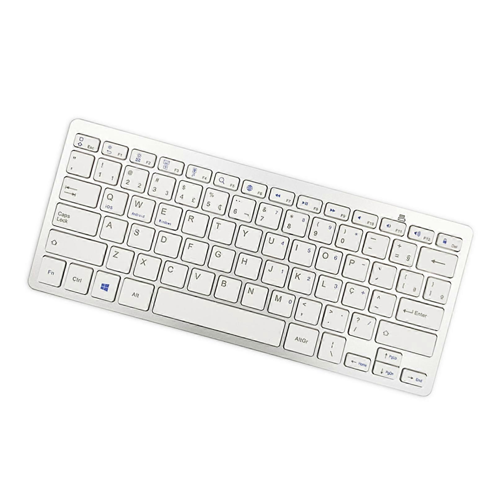 Slim Portuguese 78 Keys Wireless Bluetooth Keyboard for iOS Android Compact
