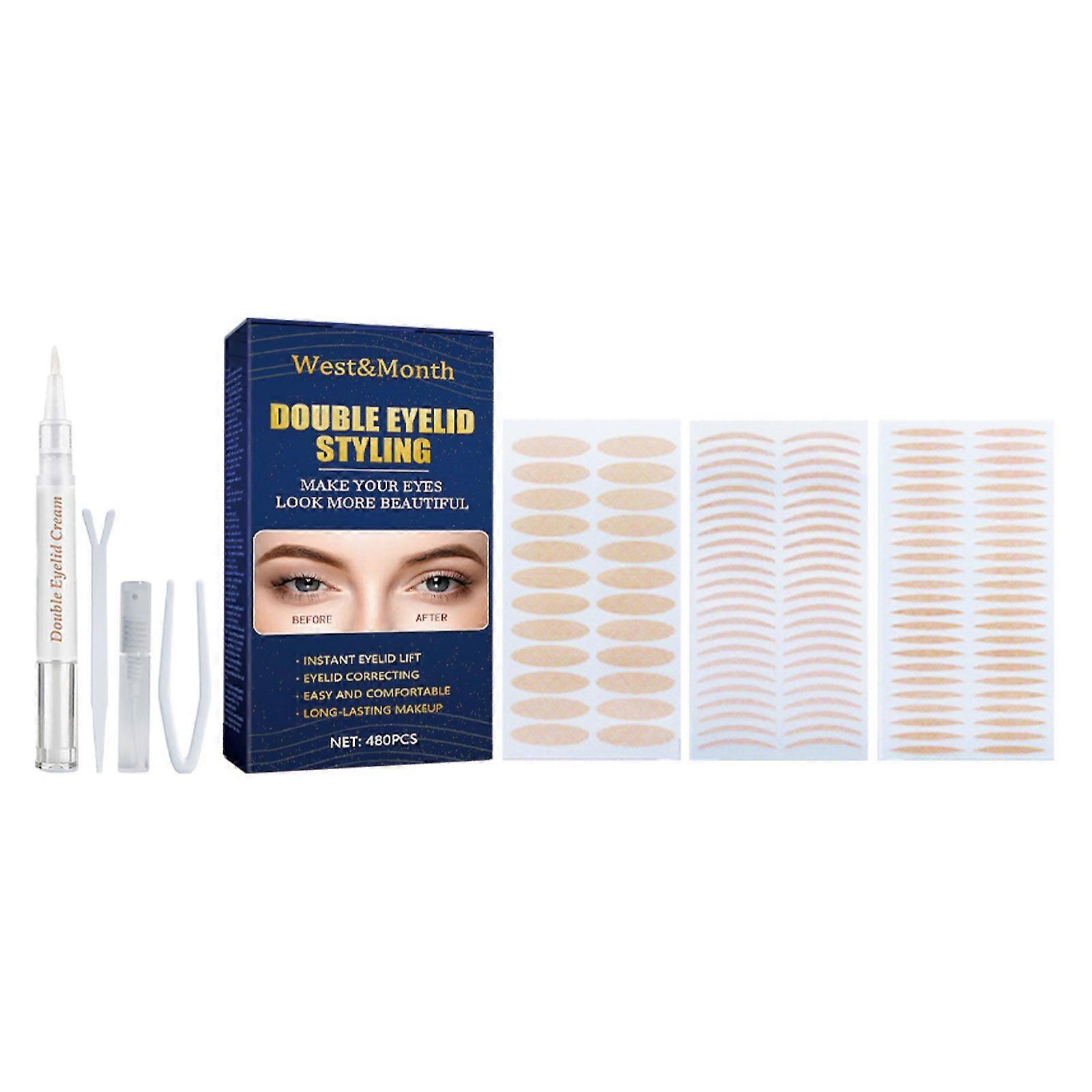 west&month double eyelid stickers, no glue, natural mesh, water-adhesive, lace olive type