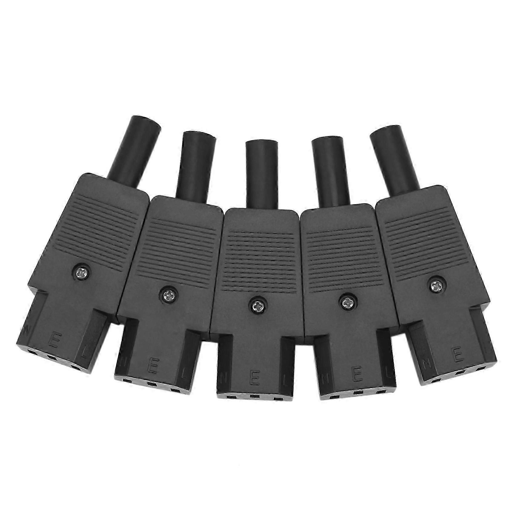 5 قطع IEC 320 C13 محول قابس أنثى بمقبس 3 سنون سلك طاقة موصل قابل لإعادة التوصيل DS