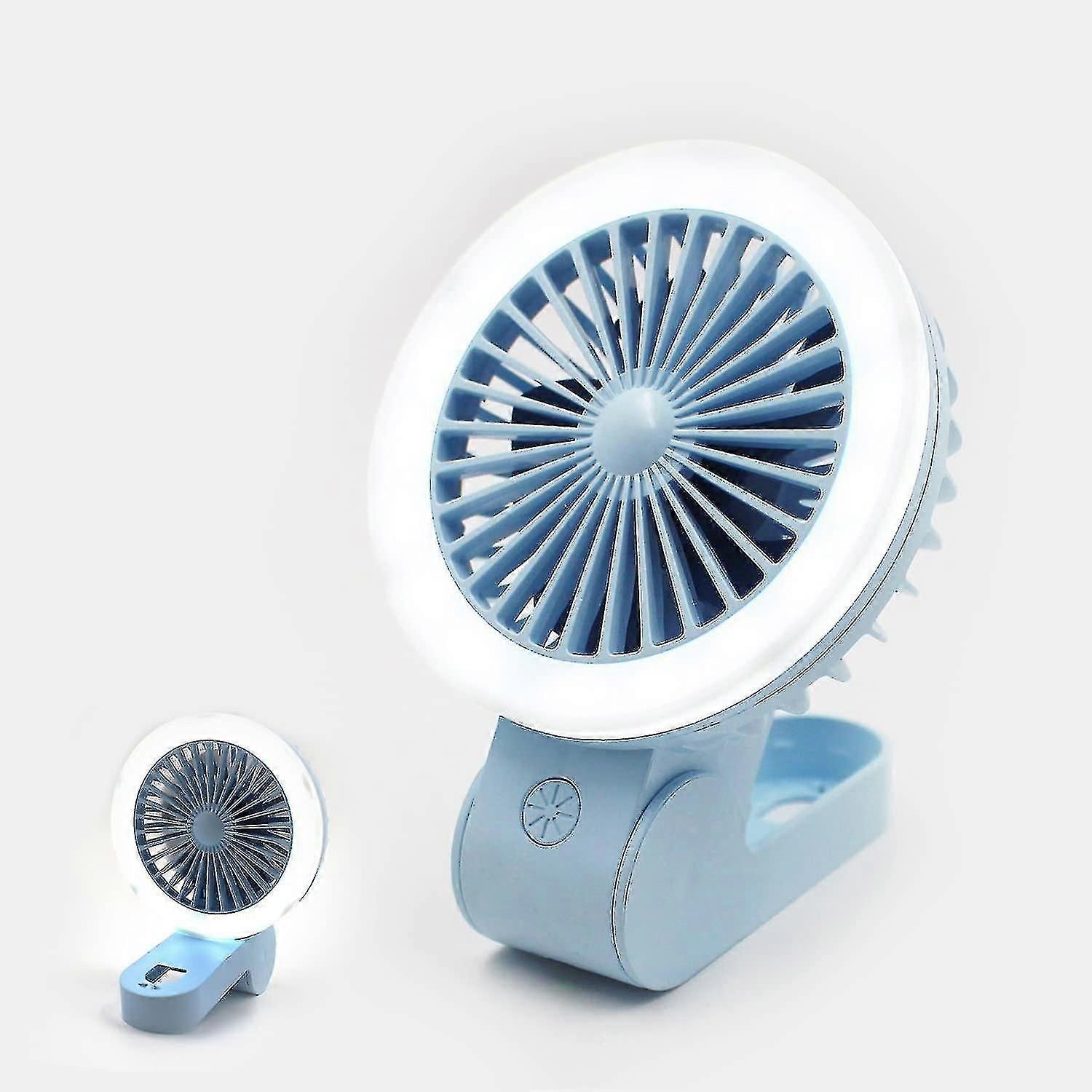 Mini Handheld Fan With Led Light, Adjustable Usb Rechargeable Portable Fan