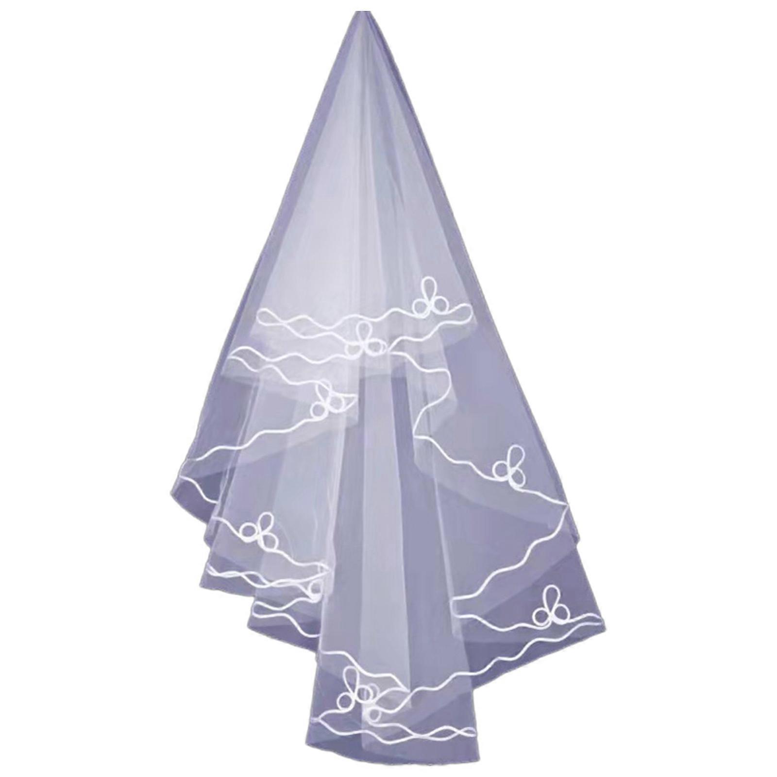 الزفاف تول أبيض بيج أسود أحمر حجاب الزفاف اكسسوارات نسائية أنيقة طويلة المرأة الحجاب لتسجيل الزواج أبيض