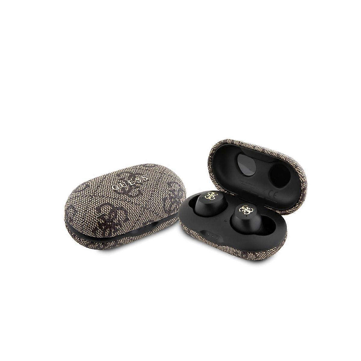 Guess Brown Bluetooth Wireless Headset Enc 4G Series Touchscreen With Charging Case Size 5.3