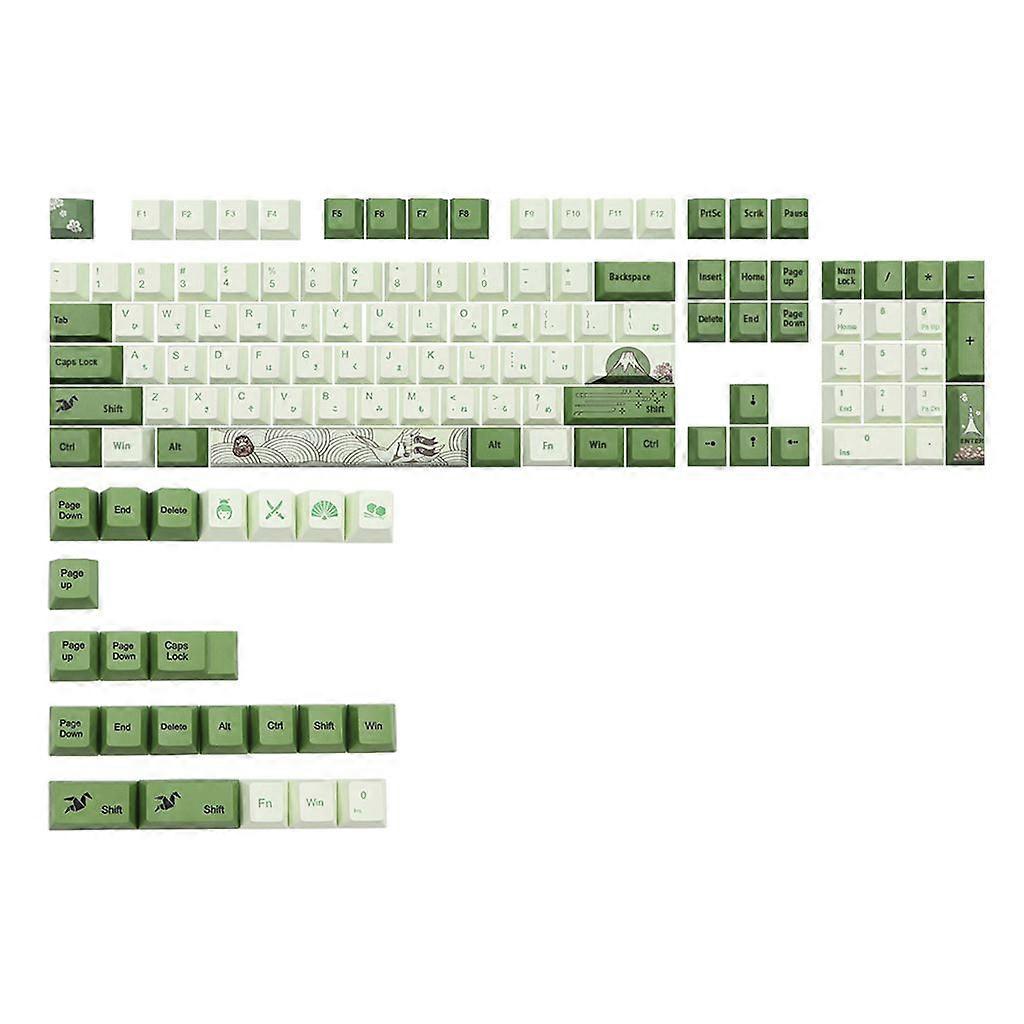 Stylish Matcha Keycaps OEM PBT Keycap English 127-Key for Mechanical Keyboard