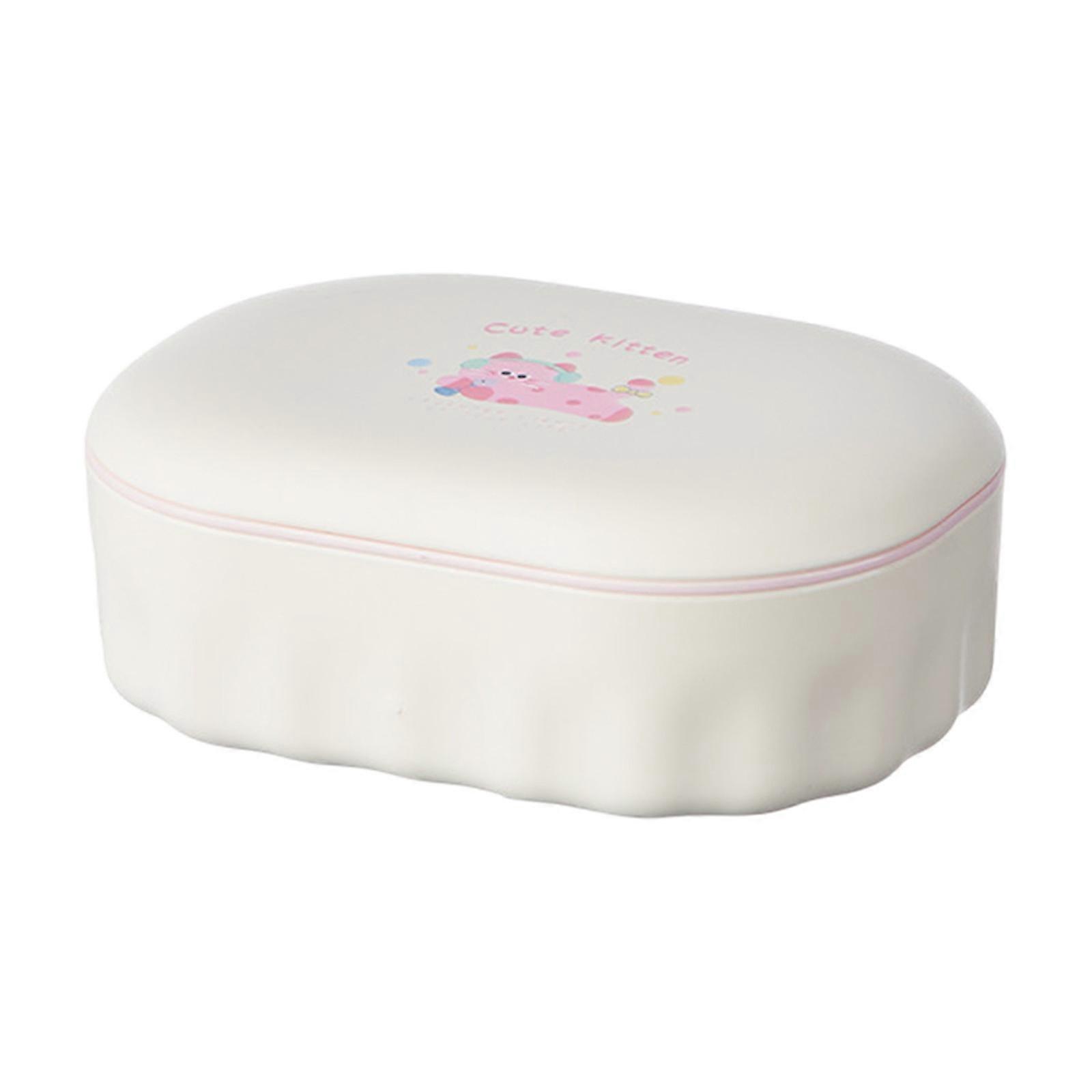 Factory Direct Bathroom Household With Lid Connected Draining Soap Box Soap European Printing Soap Box PUW0900