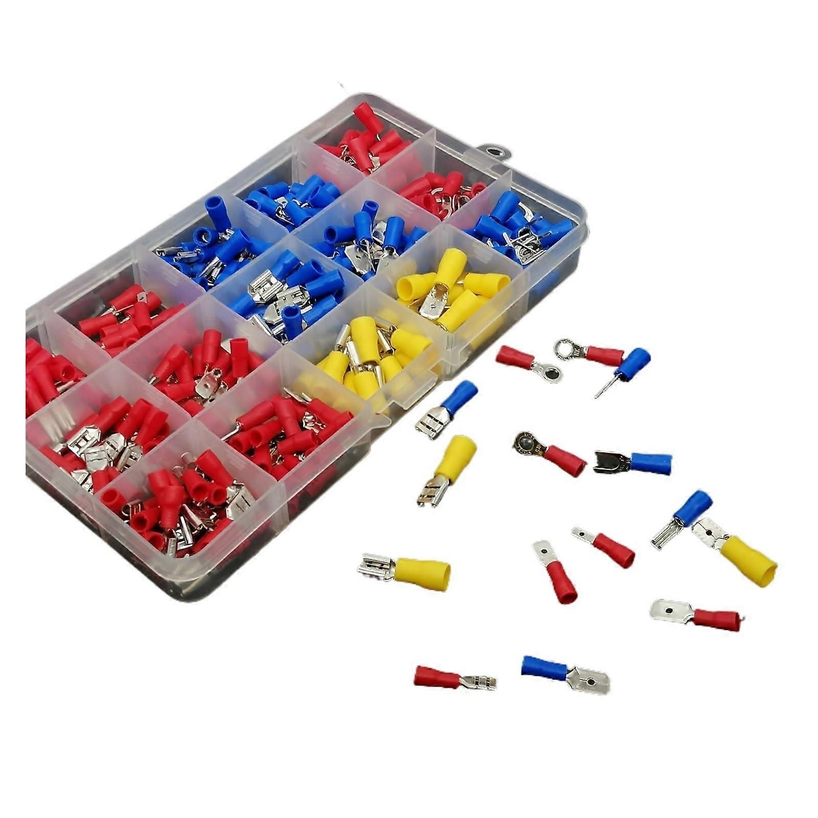 280PCS Insulated Wire Terminal Connectors Kit Spade Butt Ring Fork Crimp Terminals Rolled Lugs Assorted
