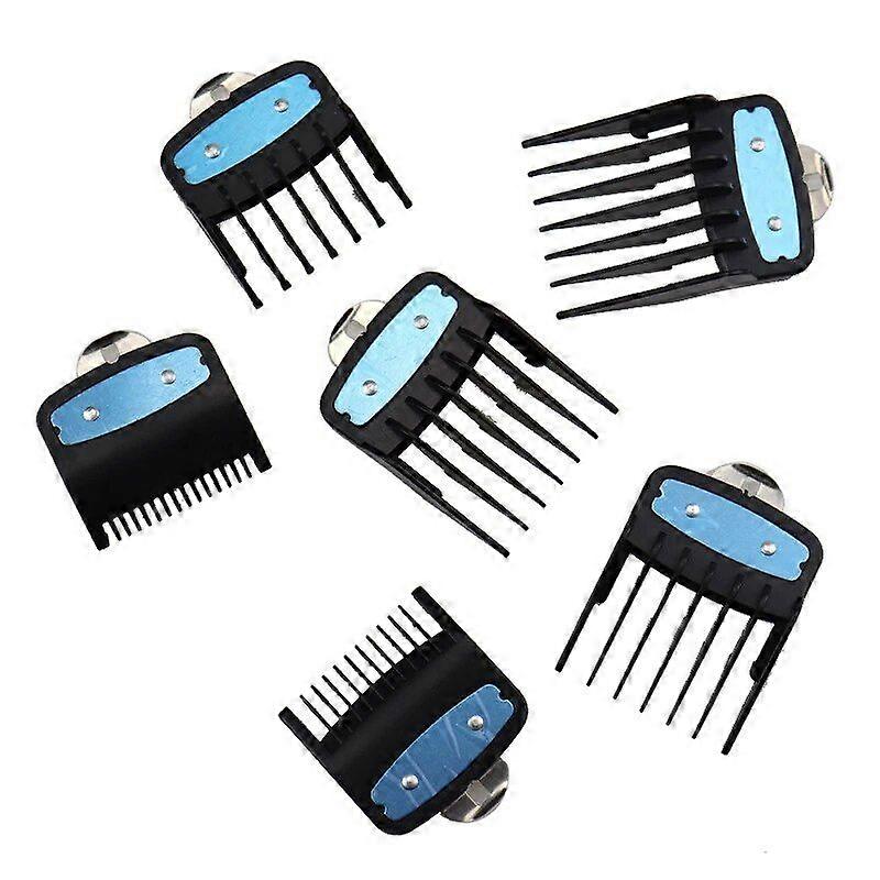 AD-6PCS Limit Comb Guide Cutting Guard Attachment Kit for WAHL Hair Clipper for Barbers-Black