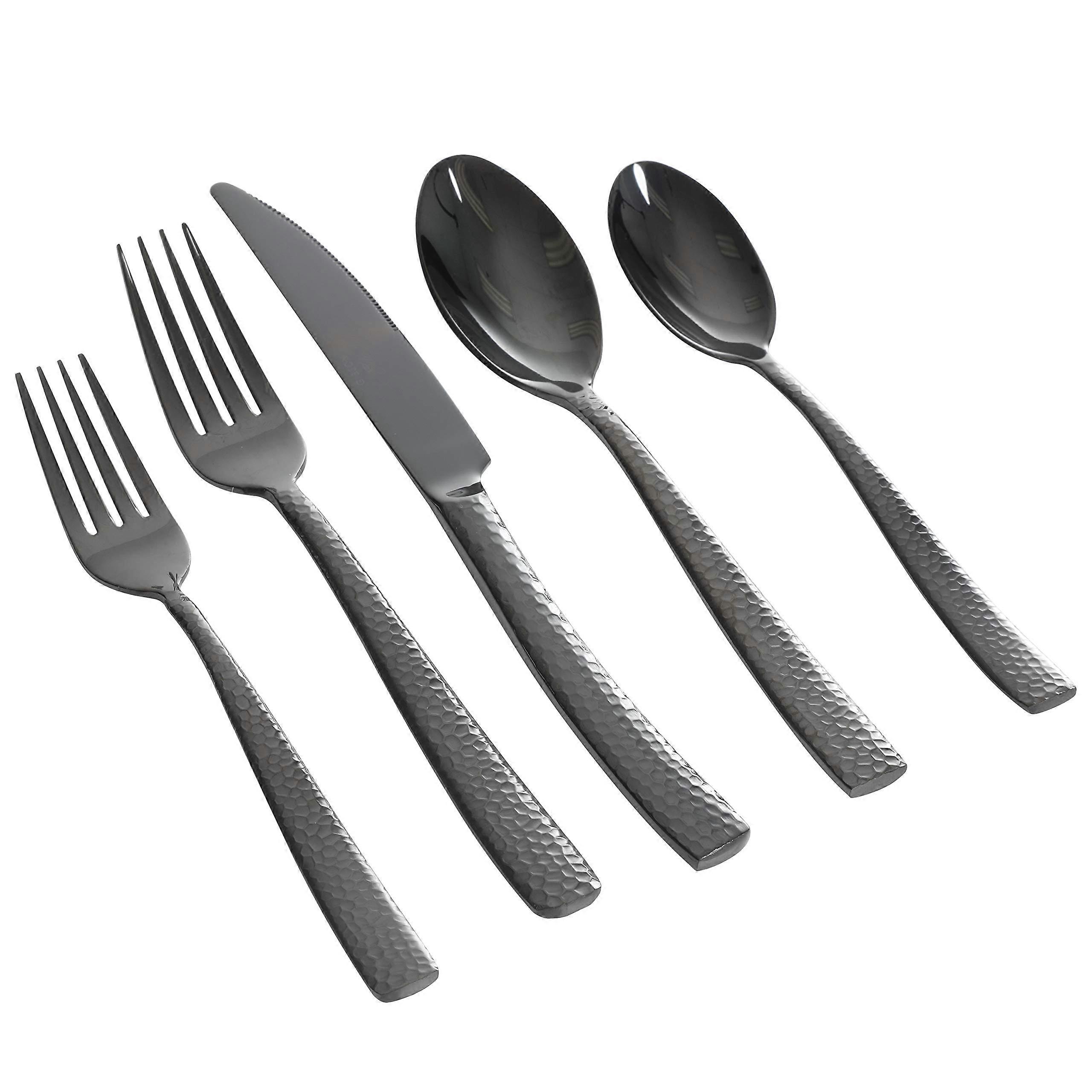 Gibson Home fork knife set, 4 -person (20 pieces), hammer black