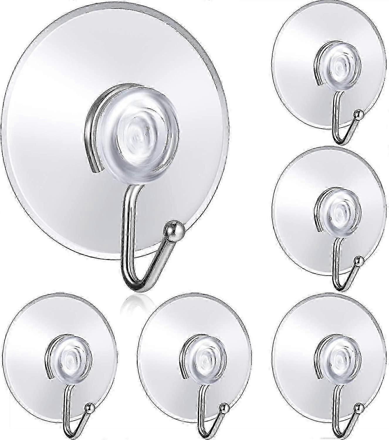 20ppcs 45 Mm Bathroom Kitchen Clear Plastic Suction Cup Wall Hooks Waterproof No Drill