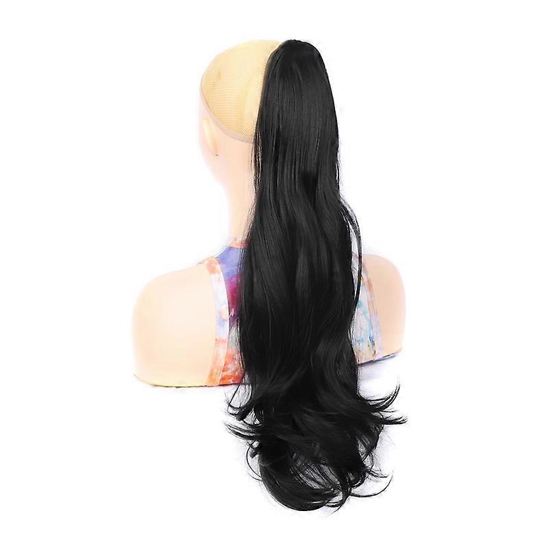 Ladies Claw Clip Inside Button Long Curly Pear Ponytail Wig