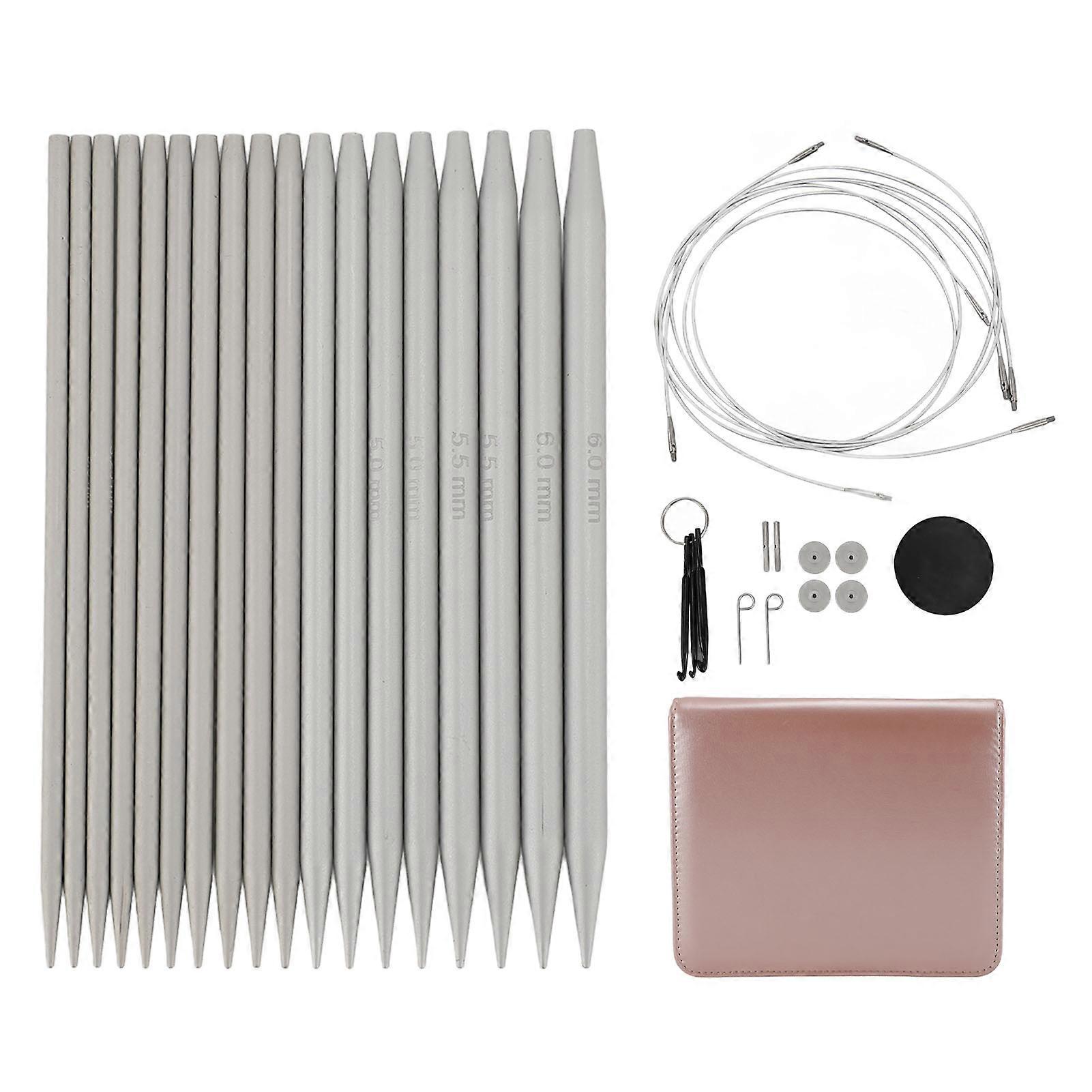 Set of removable circular knitting needles from 3 to 6 mm, interchangeable with cables, for weaving lace and sweaters