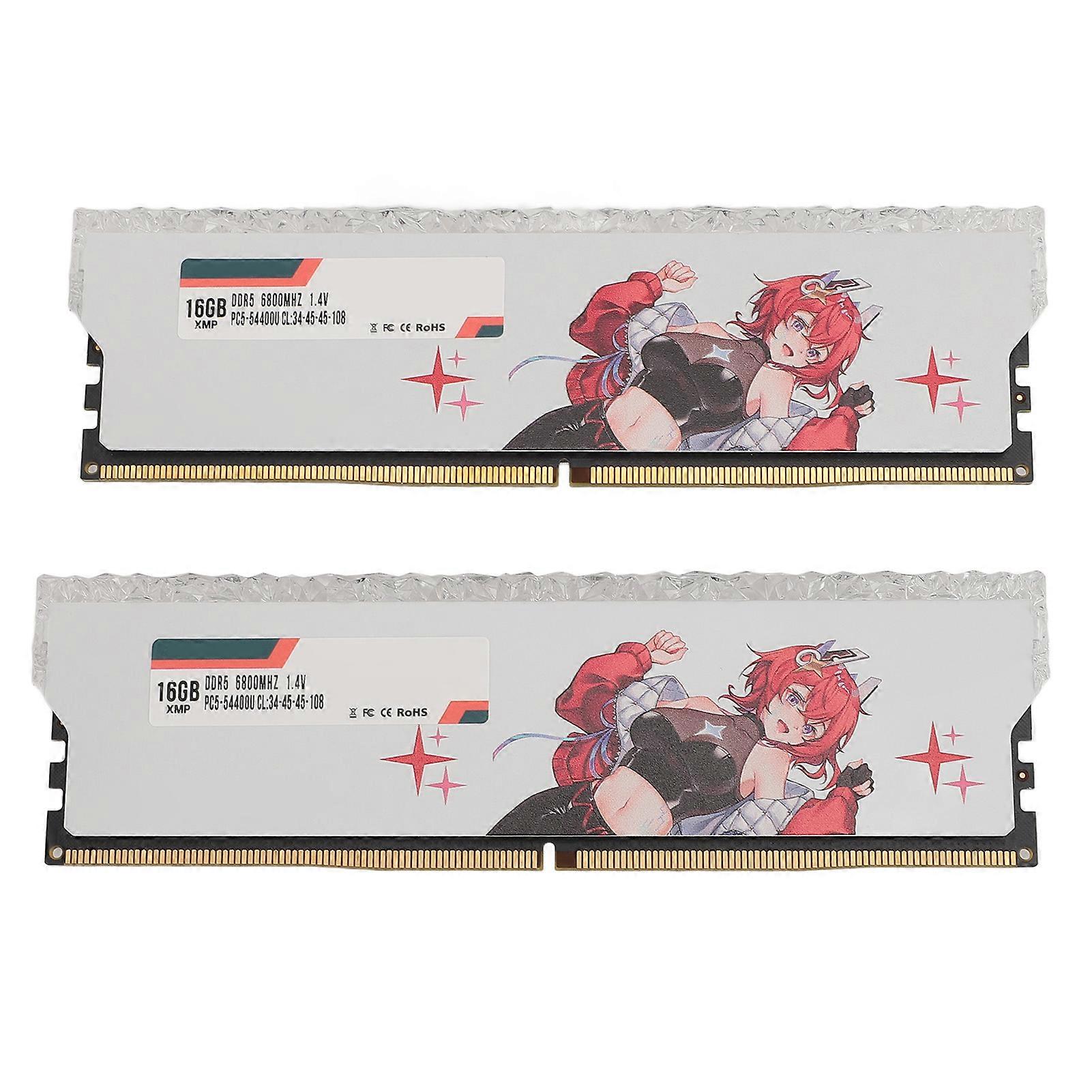 DDR5 RAM 32GB 6800MHz PC5 54400U CL34 45 45 108 RGB Dazzling Desktop Computer Memory Module Supports for XMP3.0 PC