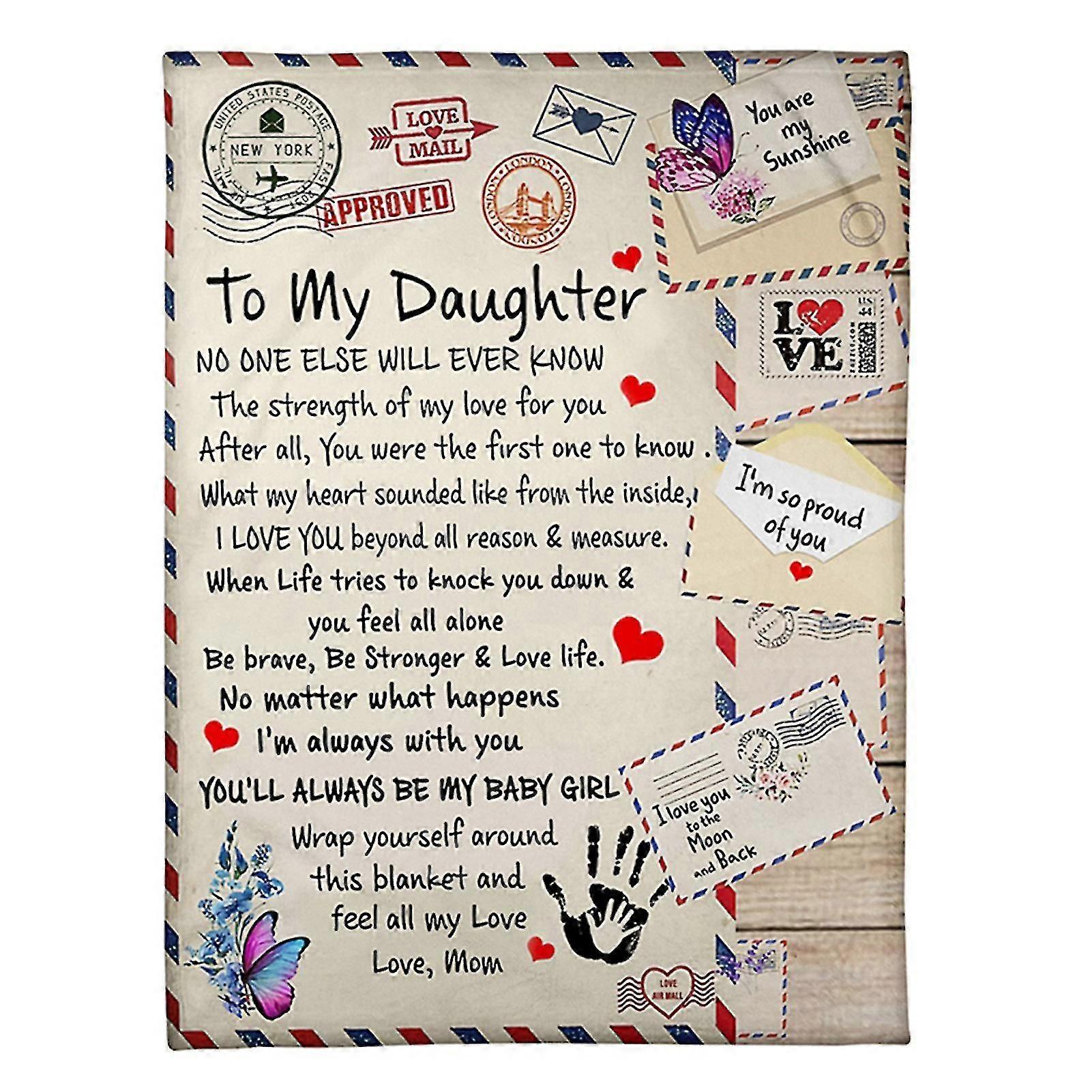 To My Daughter From Mom Envelope Fleece Blanket Customizable Patterns The Best Gift For Mothers Day