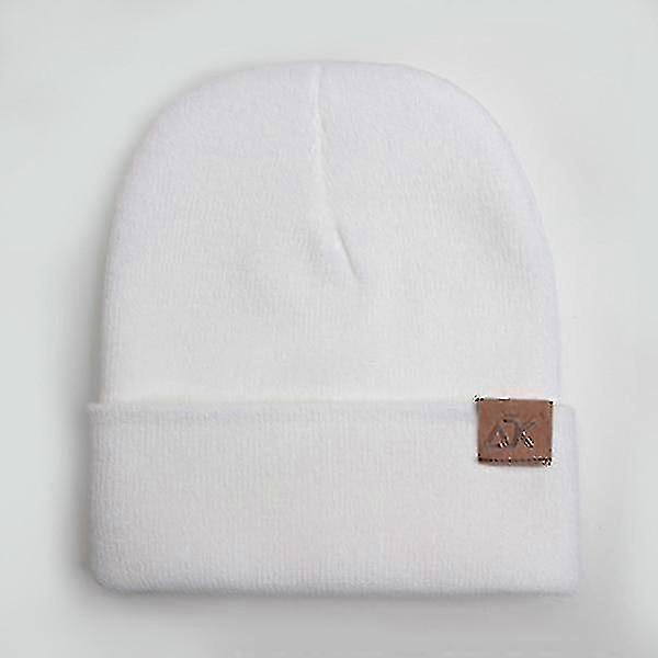 Winter Warm Knitted Adk Pu Label Cap/men