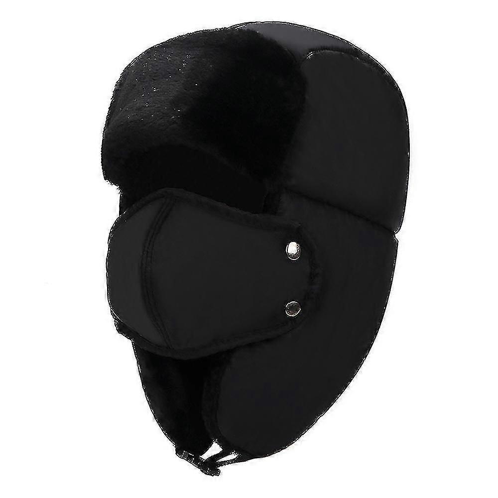 Neutral Shearling Sheepskin Leather Pilot Winter Fur Hat