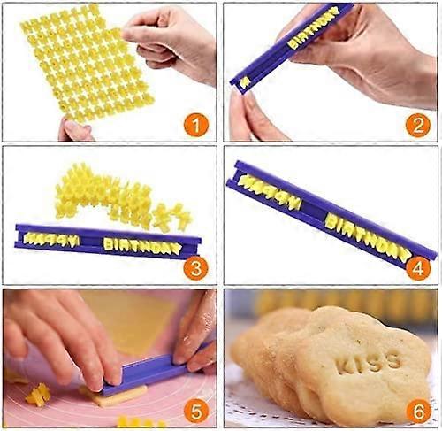 72 Pieces Letters and Numbers Embossing Biscuit Stamp Letters Cookie Cutter Fondant Letters Stamp Cookie Stamps