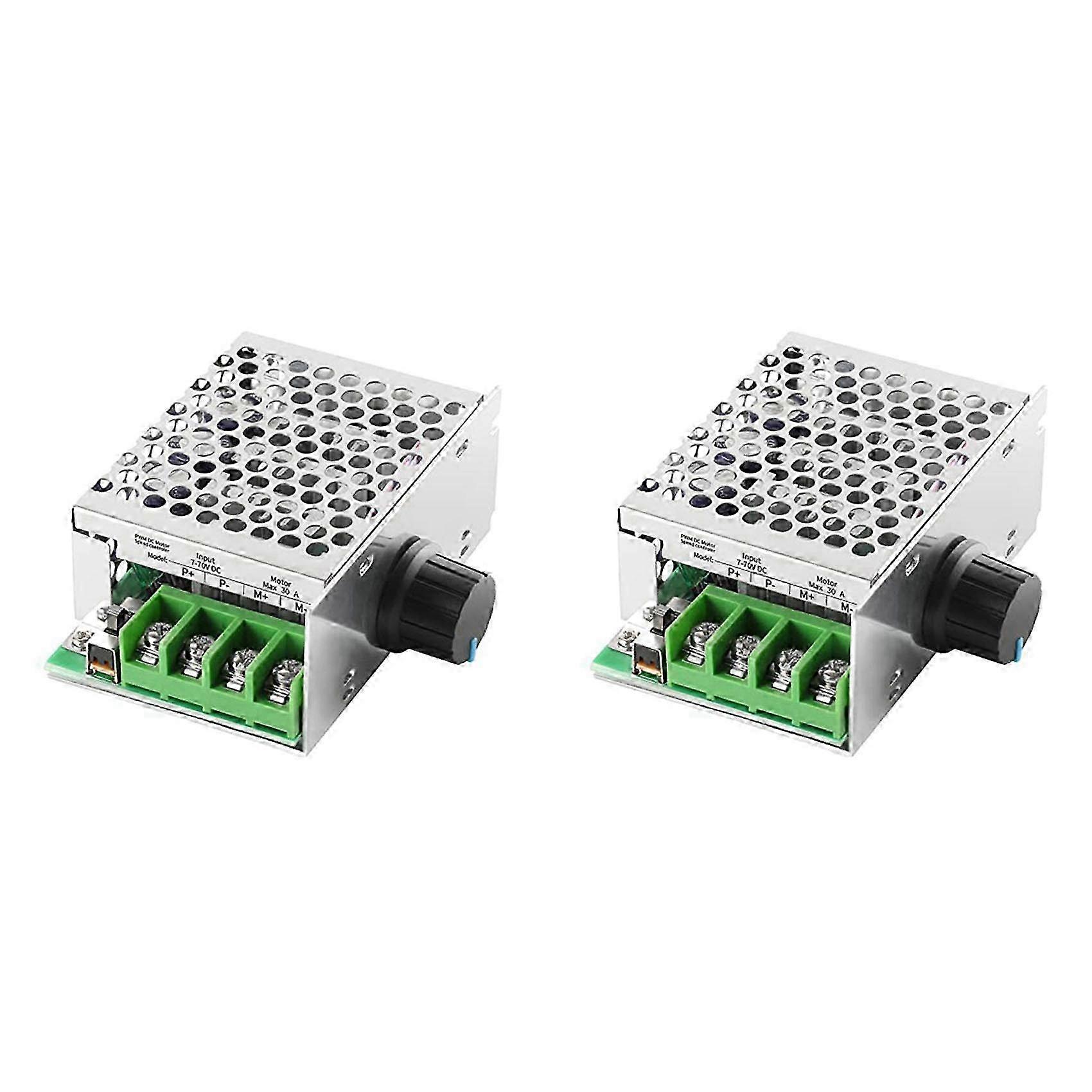 2X DC Motor Speed Controller PWM Controller, 7-70V 30A Adjustable PWM Motor Speed Regulator 12V 24V