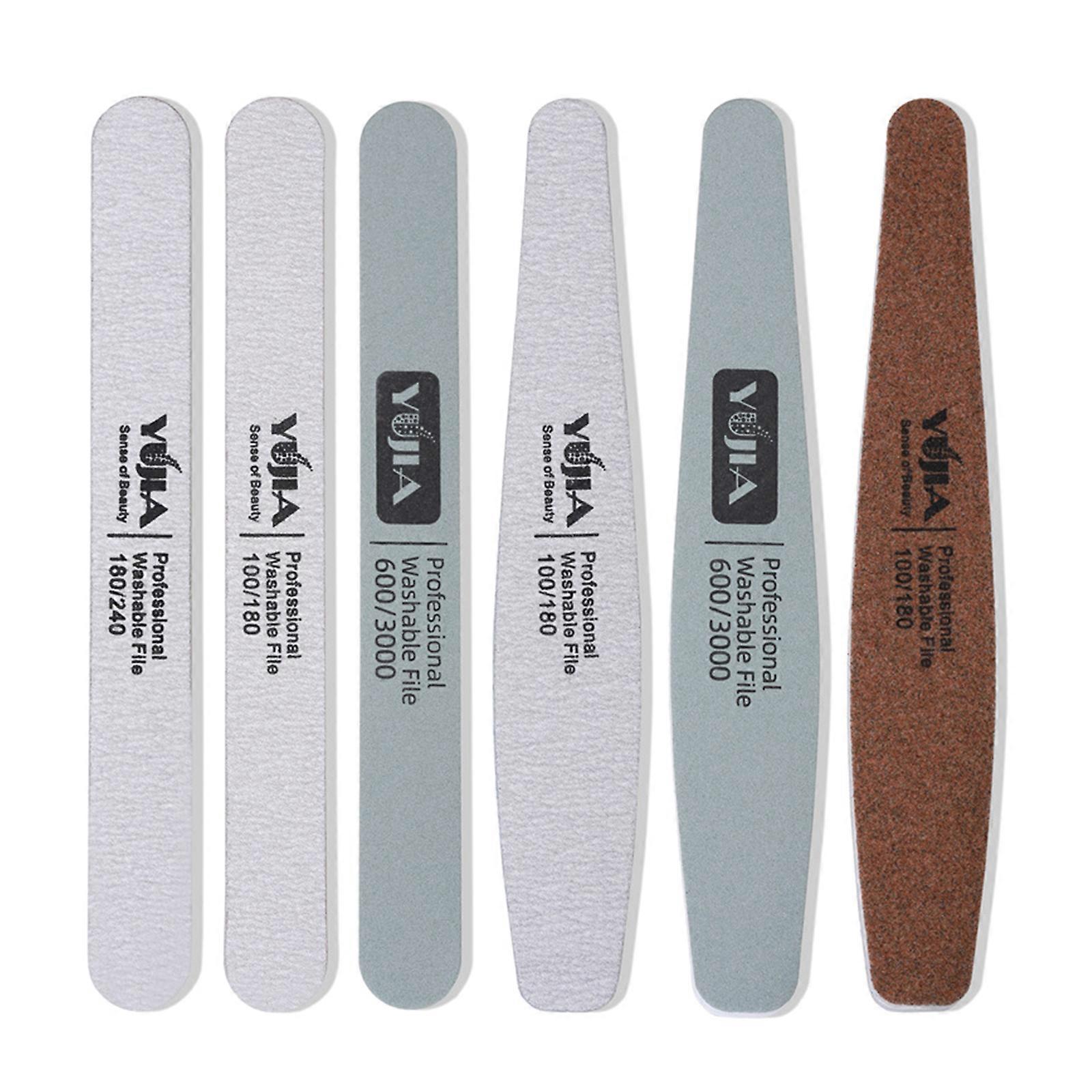 6Pcs Professional Double Sided Nail Files Emery Board Manicure Pedicure Tool and Nail Buffering File Manicure File Multicolor