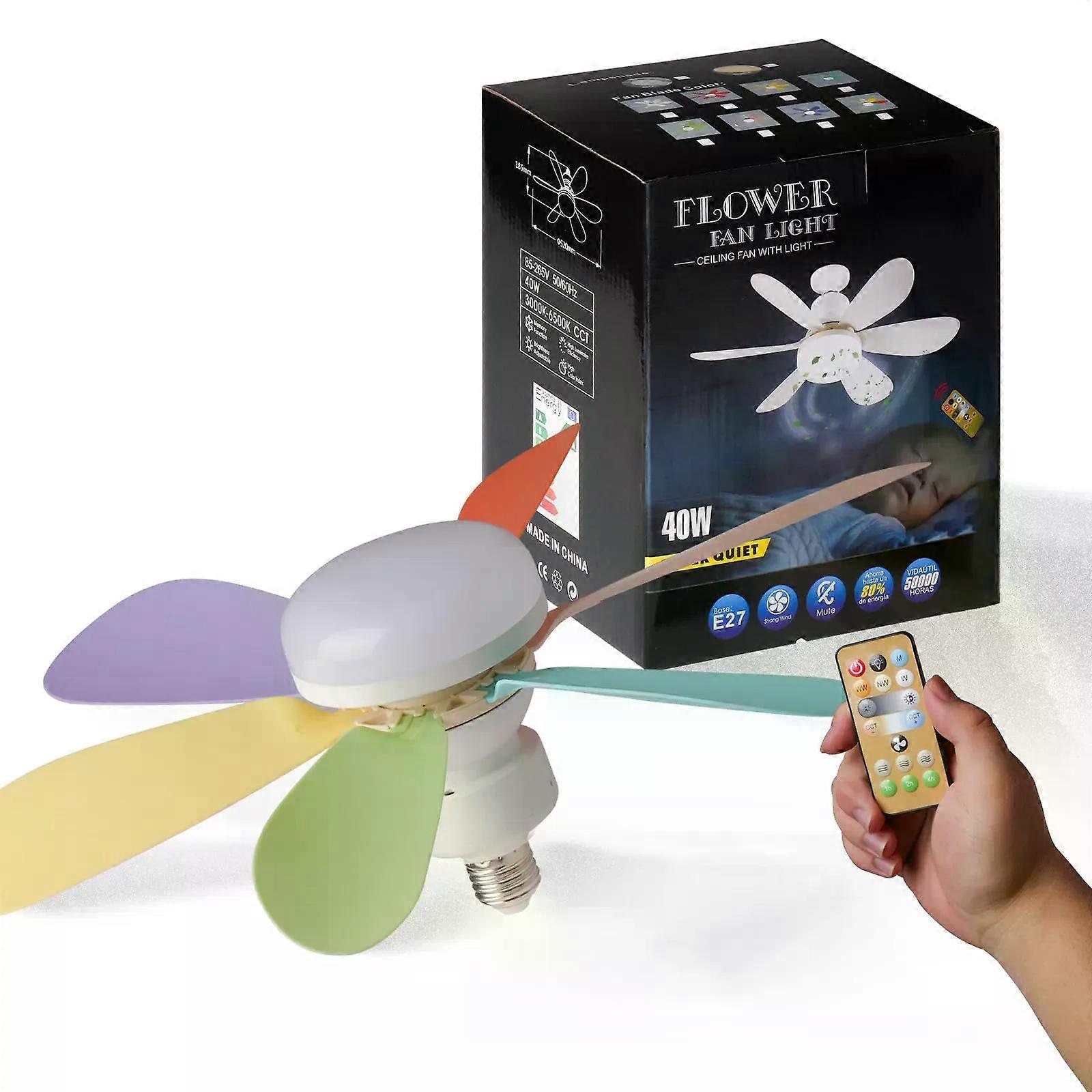 Modern Socket Ceiling Fan light 3-Speed Changable 30W 40W 85-265V Wireless Remote Control Household Use For Bedroom