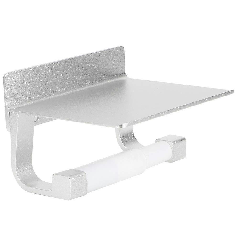 Wallmounted paper holder, sturdy roll paper shelf, space aluminum tissue rack for bathroom, kitchen, and public places.