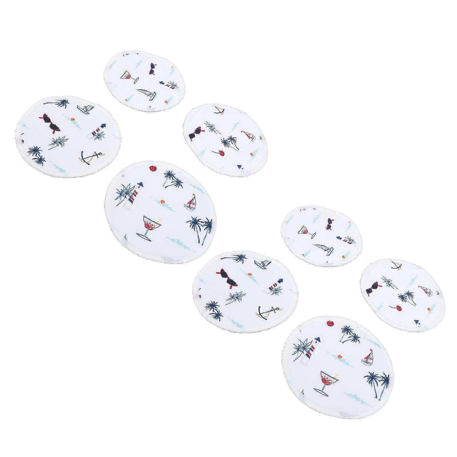 8pcs Reusable Nursing Pads for Breastfeeding Bamboo Fiber 3 Layer Ultra Soft Floral Printed Washable Nipple Pads G30 
