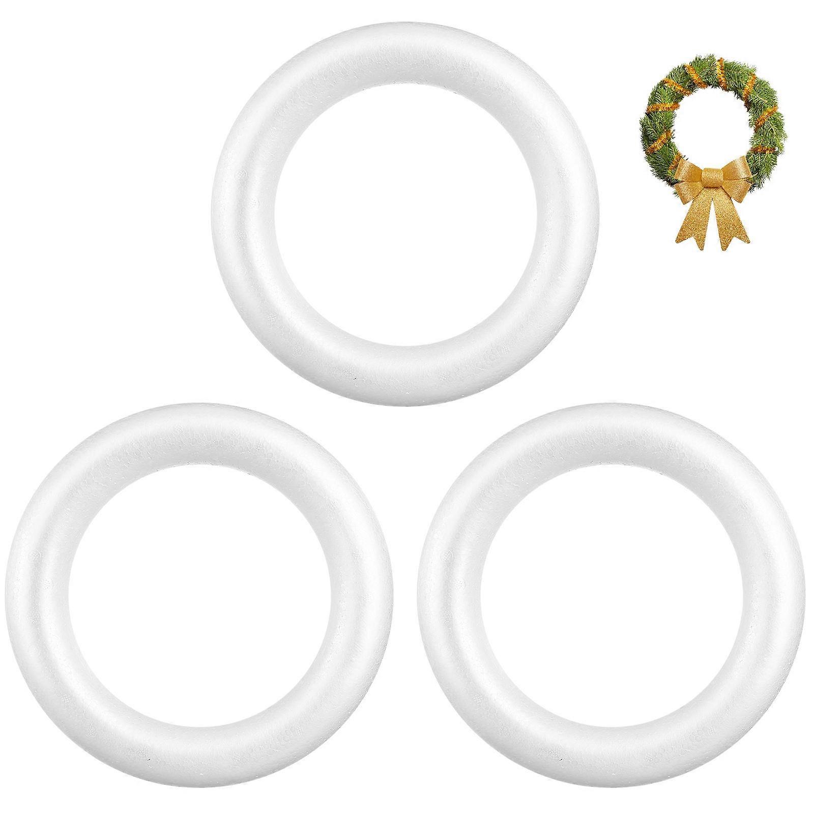3pcs Wreath Craft DIY Handcraft Rings for Creative Art Projects – Safe, Smooth Material for Wreath Making and Custom Painting