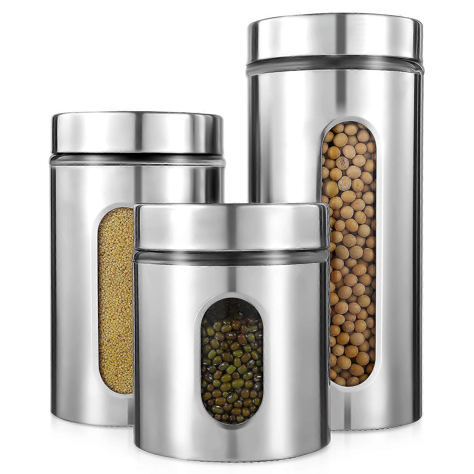 Multi-functional Food Storage Canisters, Stainless Steel for Everyday Use