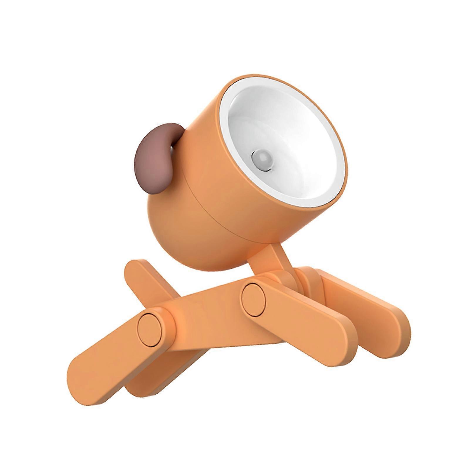 漫画の常夜灯キッドランプミニ犬LEDデスクランプかわいいDIYポータブル子供用子供用調節可能な電話ホルダー付き寝室のブックエンド保育室