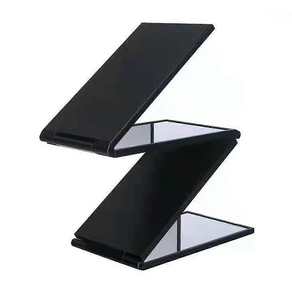360 Degree Folding Makeup Mirror 4-Sided HD Multi-Angle Portable Travel Black