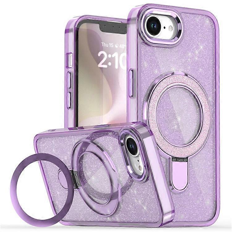 Compatible For iPhone 16e Case Glitter Design TPU + PC Kickstand Phone Protector