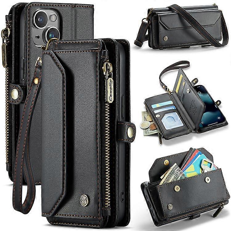 CASEME C36 Series Compatible For iPhone 13 mini Case Wallet Leather Crossbody Cell Phone Purse Cover