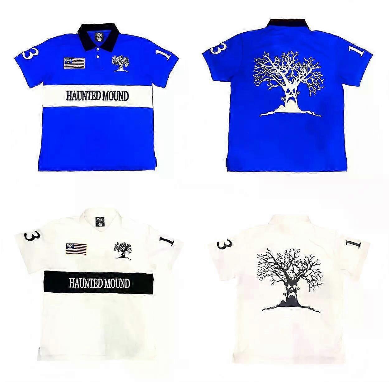 America Y2k Retro Trendy Haunted Mound Polo Shirt Gothic Graphic