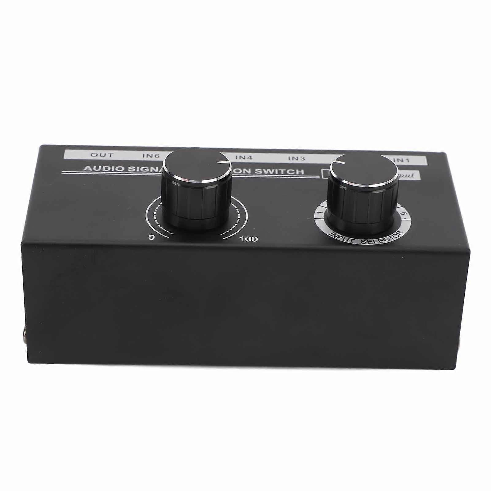 Sélecteur de signal audio avec réglage du volume 6 entrées 1 sortie Commutateur de source audio pour préamplificateur Lecteur CD 20-20kHz 