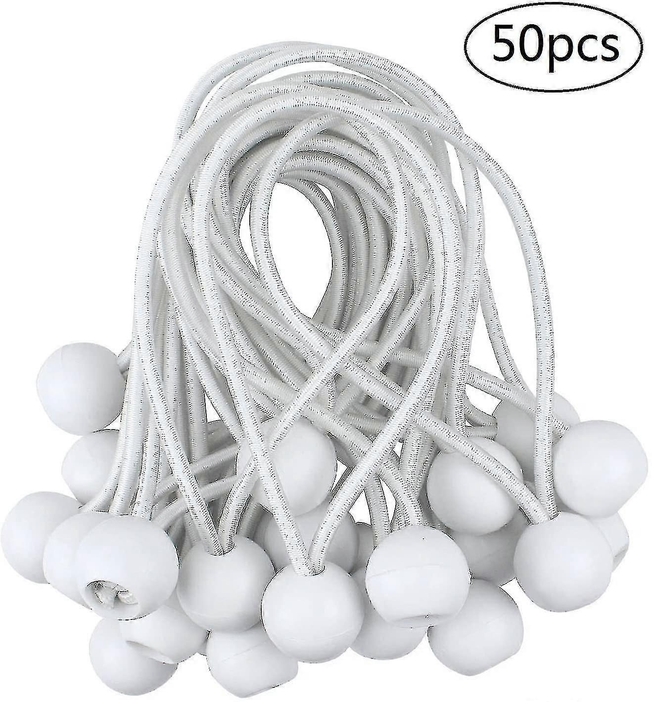 50Pcs Elastic Ball Tensioners for Tent Camping Tarp Cords, Multi-Purpose Adjustable Harness Tightener 10cm