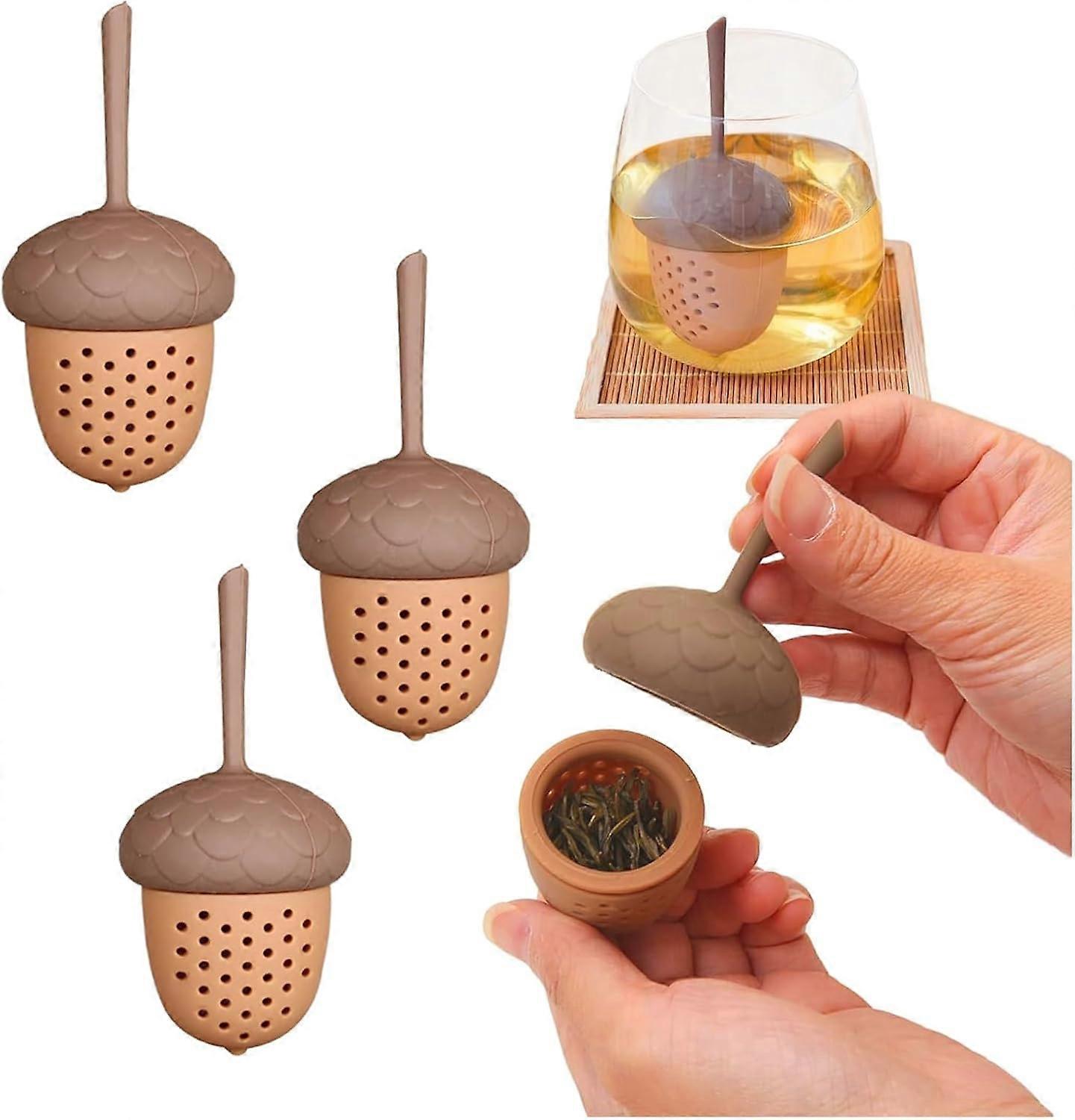 Three-piece tea set, including tea balls and silicone tea strainer