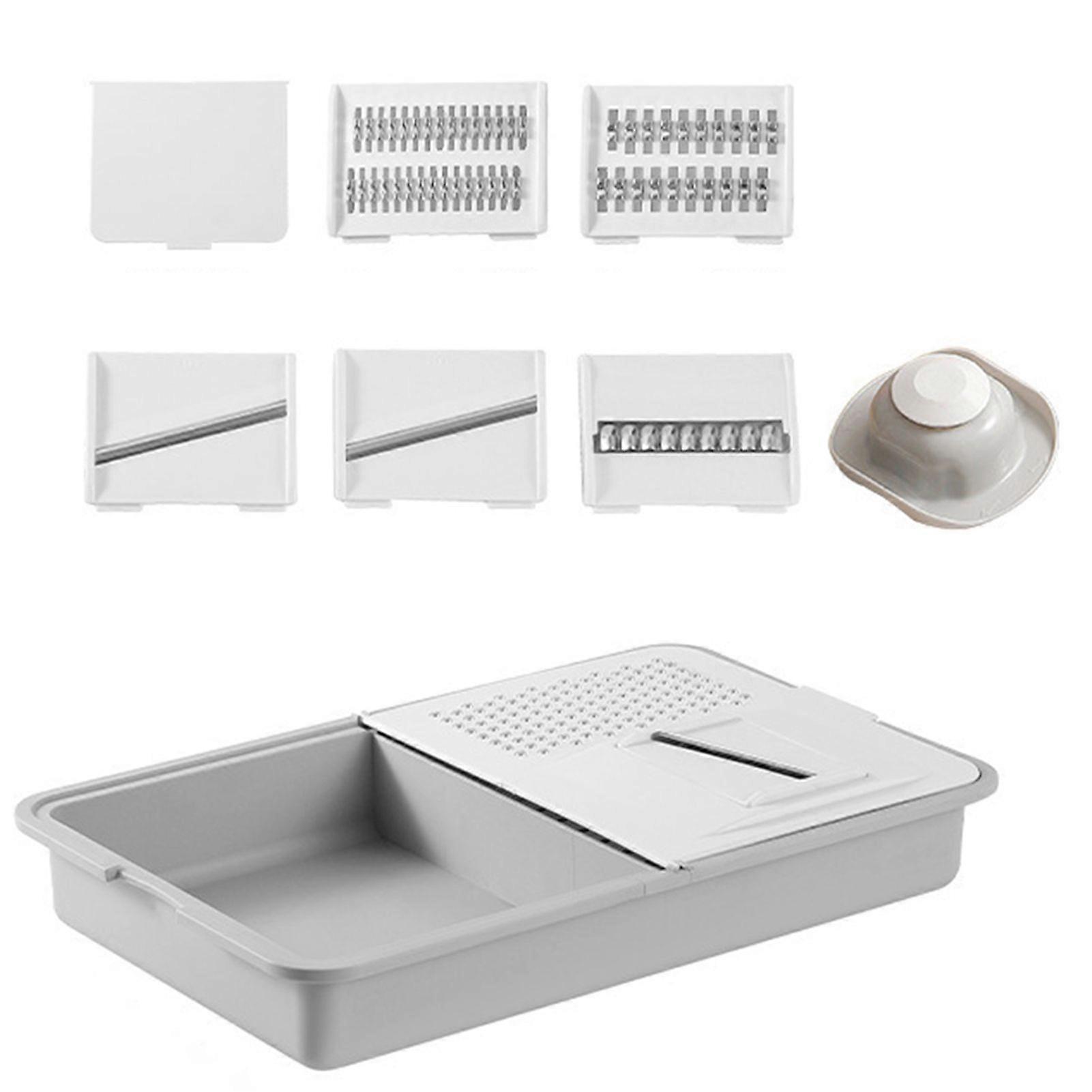 6-in-1 Multifunction Kitchen Cutter Foldable Vegetable Chopper with Colander for Washing, Slicing & Drain Storage