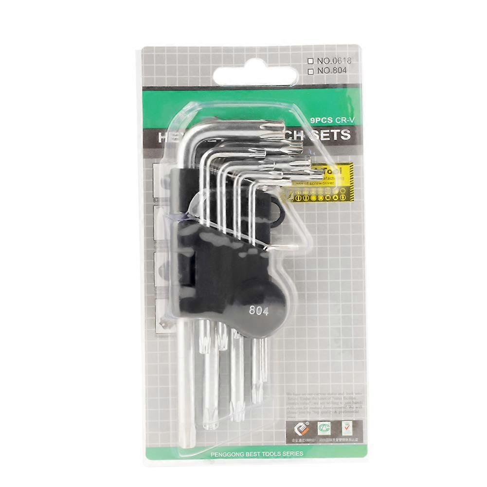 Standard Security Star Hex L-shape Wrench Set 9pcs Hand Tools