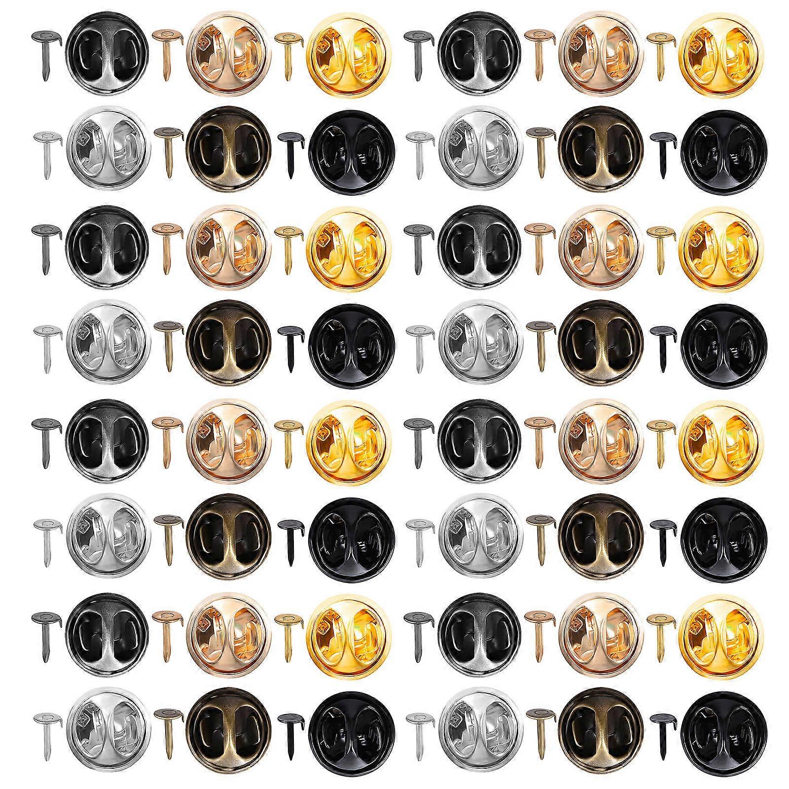 120 Sets Iron Pin Backs for Crafts Assorted Color Sturdy Lightweight Easy to Install