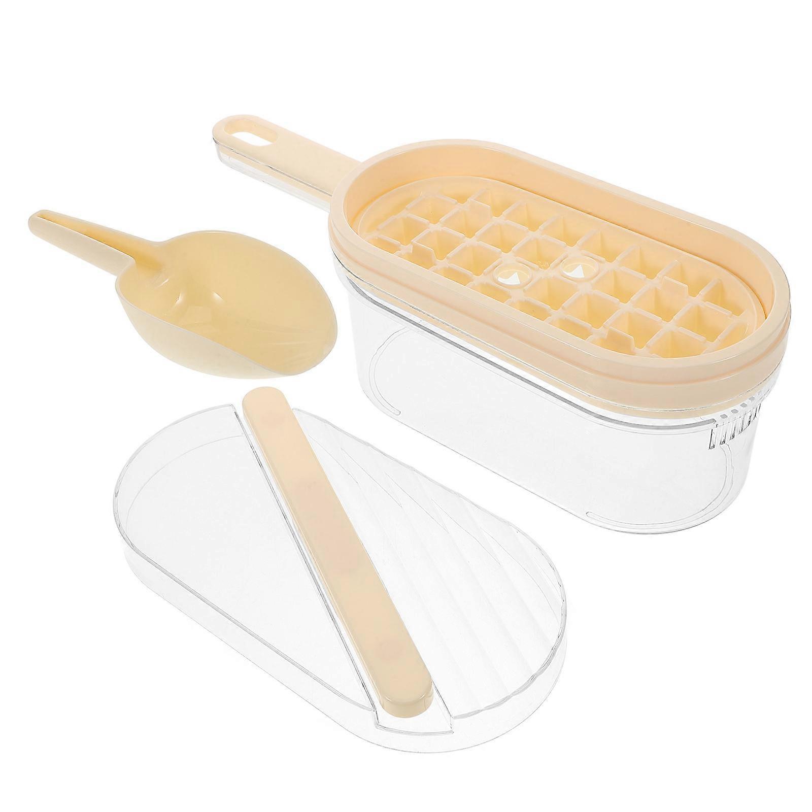 Freezer Ice Tray Safe Efficient Ice Mold Plastic Material Rectangular Shape Double Layer Design Home Entertainment 1 Set