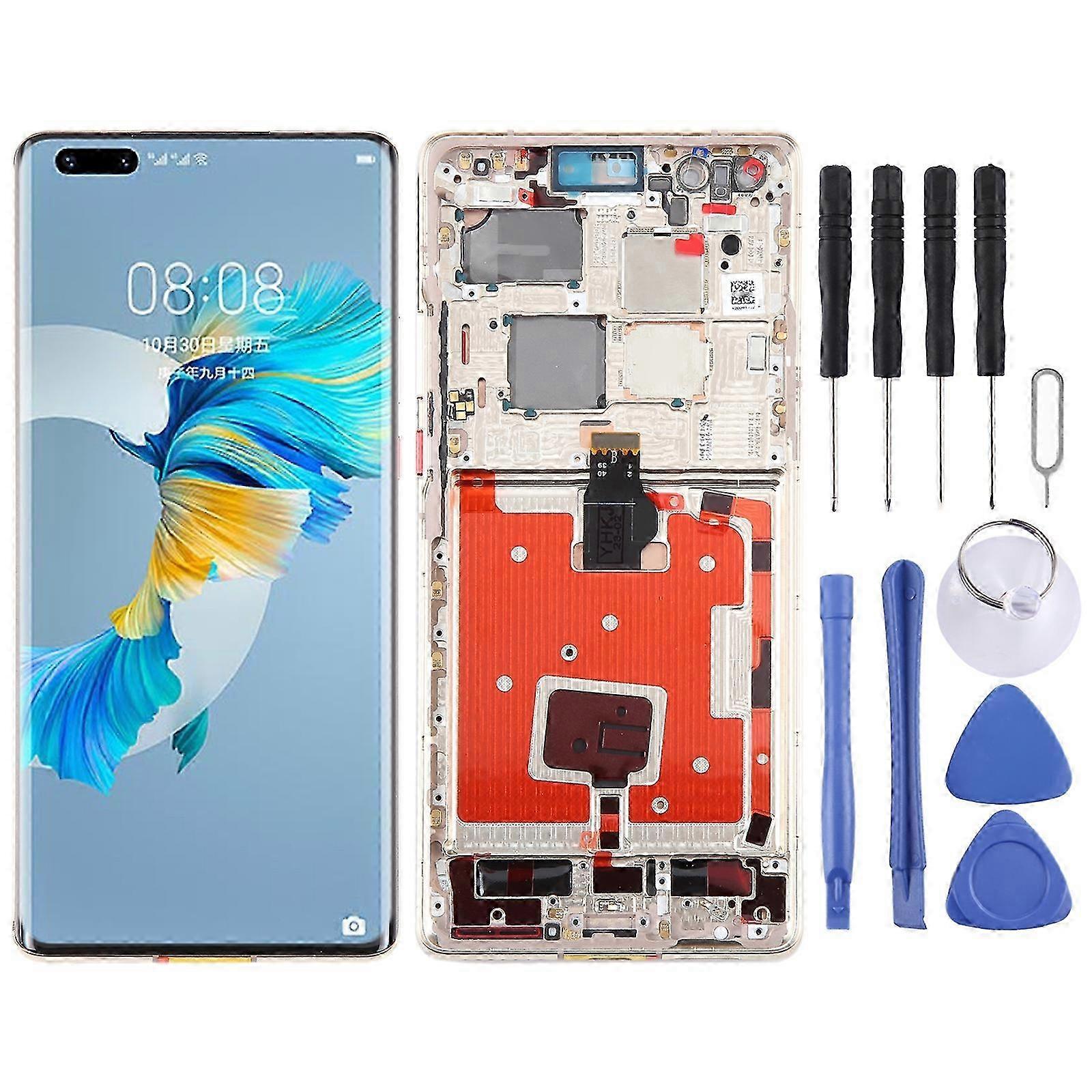 (Gold) Compatible Lcd Screen For Huawei Mate 40 Pro Digitizer Full Assembly With Frame