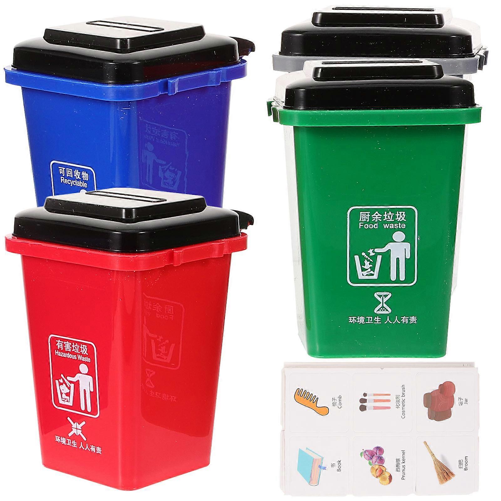 Mini Desktop Trash Can Simulated Small Garbage Can Children Parents Educators 12.50X10.00X8.50CM 1Set