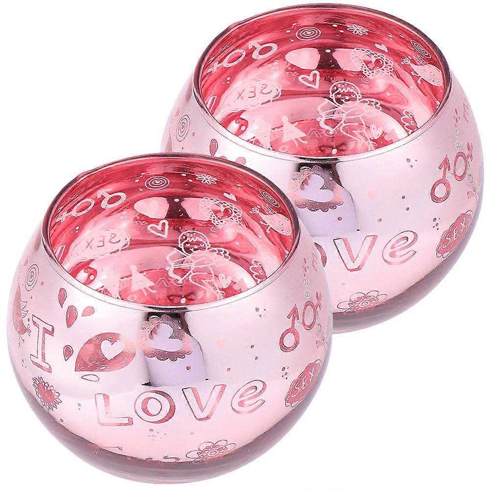 Candleholders Nordic Candlestick Simple Style Party Banquet Glass 8X8X8CM 2Pcs