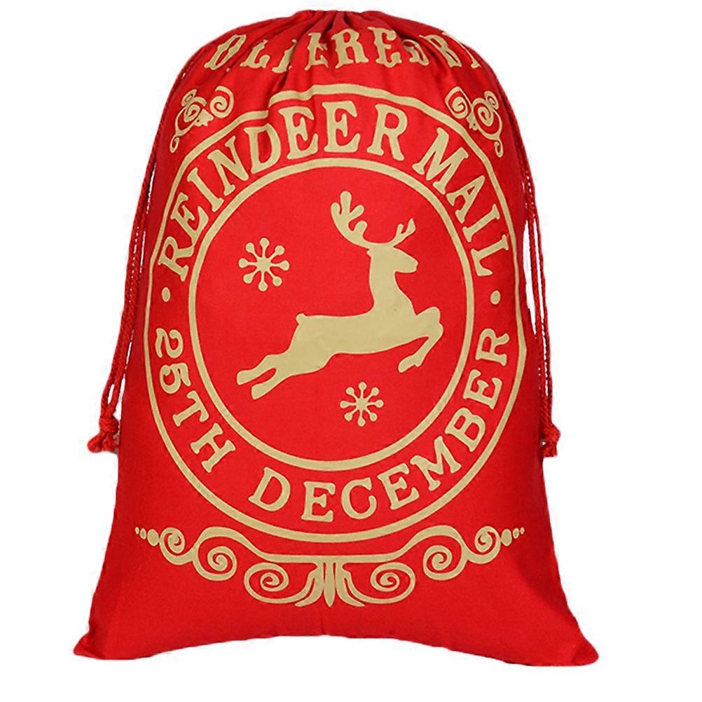 Canvas Pouch present Wrapping Christmas Design Rectangular Dessert Storage 1Set