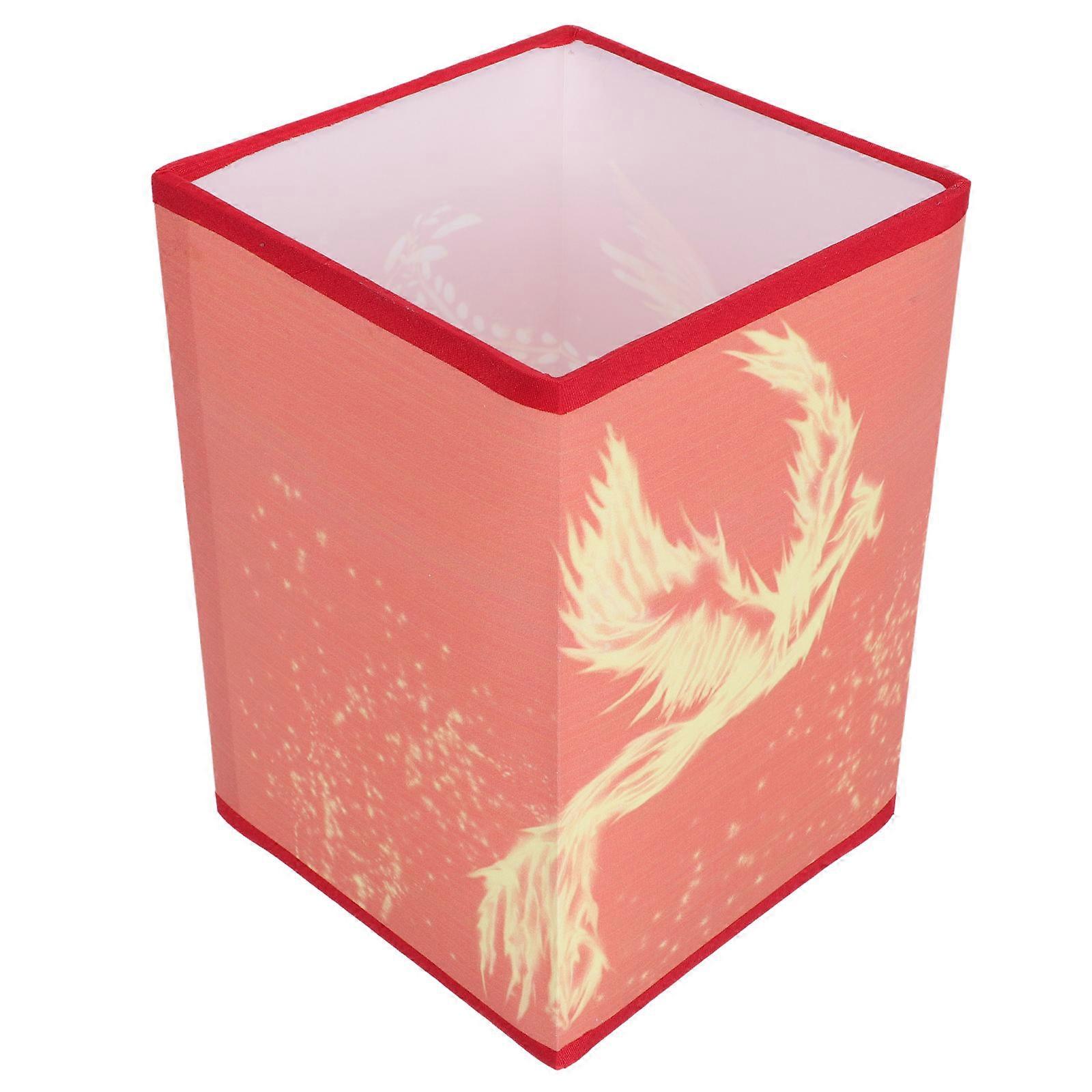 Red Square Lampshade for Table Light Protect Lamp 1Set