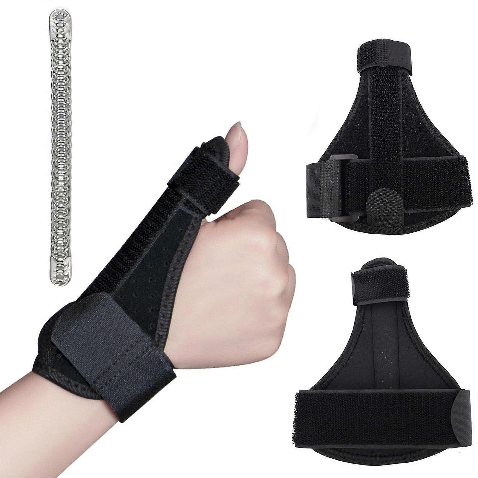 Right Thumb Splint with 2 Support Rods and Left Thumb Brace for Sprained Thumb Recovery, Tendonitis Bandage, Adjustable Size